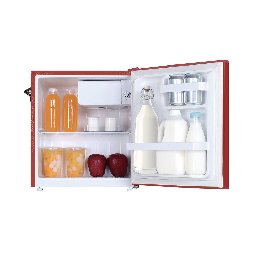 Frigidaire, 1.6 Cu. Ft. Retro Compact Refrigerator, Built-In Side Bottle Opener, Red