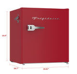 Frigidaire, 1.6 Cu. Ft. Retro Compact Refrigerator, Built-In Side Bottle Opener, Red