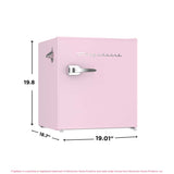 Frigidaire, 1.6 Cu. Ft. Retro Compact Refrigerator, Built-In Side Bottle Opener, Pink