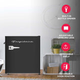 Frigidaire, 1.6 Cu. Ft. Retro Compact Refrigerator, Built-In Side Bottle Opener, Black