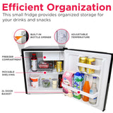 Frigidaire, 1.6 Cu. Ft. Retro Compact Refrigerator, Built-In Side Bottle Opener, Black