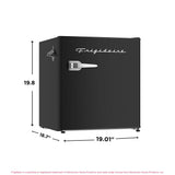 Frigidaire, 1.6 Cu. Ft. Retro Compact Refrigerator, Built-In Side Bottle Opener, Black