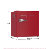 Frigidaire, 1.6 Cu. Ft. Retro Compact Refrigerator, Built-In Side Bottle Opener, Red