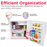 Frigidaire, 1.6 Cu. Ft. Retro Compact Refrigerator, Built-In Side Bottle Opener, White