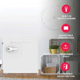 Frigidaire, 1.6 Cu. Ft. Retro Compact Refrigerator, Built-In Side Bottle Opener, White