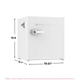 Frigidaire, 1.6 Cu. Ft. Retro Compact Refrigerator, Built-In Side Bottle Opener, White
