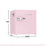 Frigidaire, 1.6 Cu. Ft. Retro Compact Refrigerator, Pink, Built-In Bottle Opener