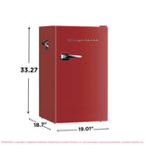 Frigidaire, 3.2 Cu. Ft. Retro Compact Refrigerator, Built-In Side Bottle Opener, Red