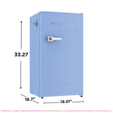 Frigidaire, 3.2 Cu. Ft. Retro Compact Refrigerator, Built-In Side Bottle Opener, Blue