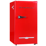 Frigidaire, 3.2 Cu. Ft. Retro Compact Refrigerator, Built-In Side Bottle Opener, Red