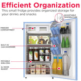 Frigidaire, 3.2 Cu. Ft. Retro Compact Refrigerator, Built-In Side Bottle Opener, Blue