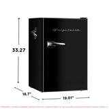Frigidaire, 3.2 Cu. Ft. Retro Compact Refrigerator, Built-In Side Bottle Opener, Black