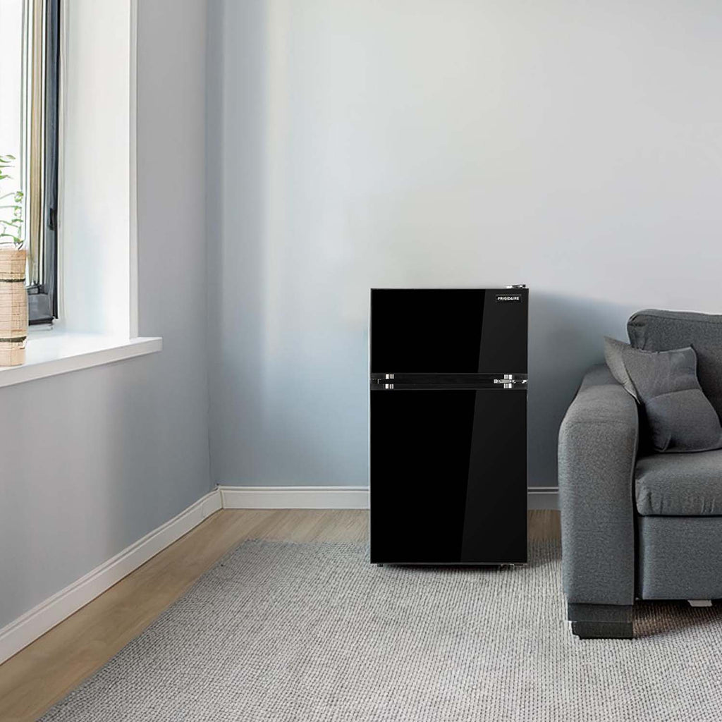 Frigidaire, 3.1 Cu. Ft. Refrigerator, Glass Two Door, Black