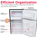 Frigidaire, 3.1 Cu. Ft. 2 Door Compact Refrigerator, Platinum