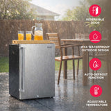 Frigidaire, 4.4 Cu. Ft. Waterproof Compact Refrigerator, Outdoor/Indoor, Stainless Steel