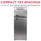 Frigidaire, 7.5 Cu. Ft. Top Mount Refrigerator, Platinum