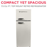 Frigidaire, 7.5 Cu. Ft. Top Mount Retro Refrigerator, Cream