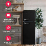 Frigidaire, 7.5 Cu. Ft. Top Mount Retro Refrigerator, Black