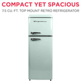 Frigidaire, 7.5 Cu. Ft. Top Mount Retro Refrigerator, Mint