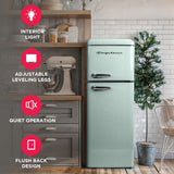 Frigidaire, 7.5 Cu. Ft. Top Mount Retro Refrigerator, Mint