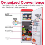 Frigidaire, 7.5 Cu. Ft. Top Mount Retro Refrigerator, Red