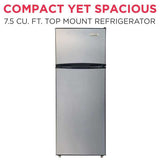 Frigidaire, 7.5 Cu. Ft. Top Mount Refrigerator,Platinum