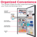 Frigidaire, 7.5 Cu. Ft. Top Mount Refrigerator, Black