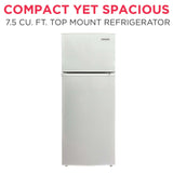 Frigidaire, 7.5 Cu. Ft. Top Mount Refrigerator, White