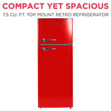 Frigidaire, 7.5 Cu. Ft. Top Mount Retro Refrigerator, Red