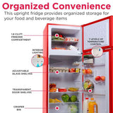 Frigidaire, 7.5 Cu. Ft. Top Mount Retro Refrigerator, Red