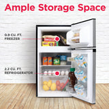 Frigidaire, 3.1 Cu. Ft. 2 Door Compact Refrigerator, Stainless Steel