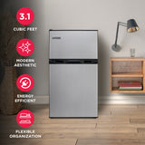 Frigidaire, 3.1 Cu. Ft. 2 Door Compact Refrigerator, Stainless Steel