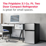 Frigidaire, 3.1 Cu. Ft. 2 Door Compact Refrigerator, Stainless Steel