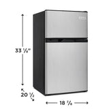 Frigidaire, 3.1 Cu. Ft. 2 Door Compact Refrigerator, Stainless Steel