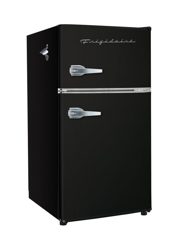 Frigidaire, 3.1 Cu. Ft. 2 Door Retro Compact Refrigerator , Built-In Side Bottle Opener, Black