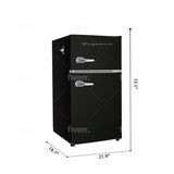 Frigidaire, 3.1 Cu. Ft. 2 Door Retro Compact Refrigerator , Built-In Side Bottle Opener, Black