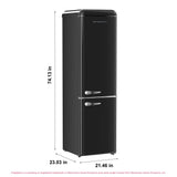 Frigidaire, 9.2 Cu. Ft. Retro Refrigerator, Bottom Mount, Black