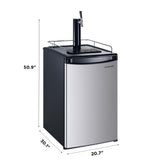 Frigidaire, 5.4 Cu. Ft. Kegerator Bee Bar, Stainless Steel, Black