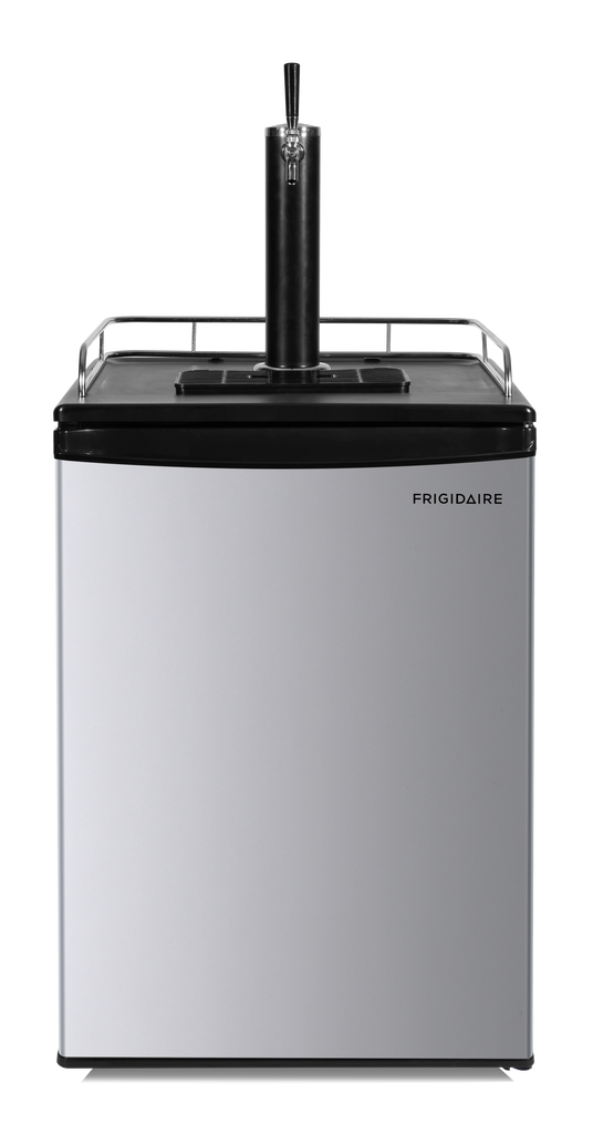 Frigidaire, 5.4 Cu. Ft. Kegerator Bee Bar, Stainless Steel, Black