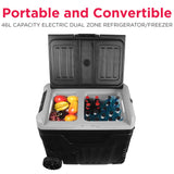 Frigidaire 49 Qt. Portable Convertible Electric Refrigerator/Freezer Trolley-With App, Dual Zone, Black