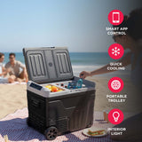 Frigidaire 49 Qt. Portable Convertible Electric Refrigerator/Freezer Trolley-With App, Dual Zone, Black
