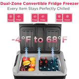 Frigidaire 49 Qt. Portable Convertible Electric Refrigerator/Freezer Trolley-With App, Dual Zone, Black