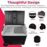 Frigidaire 49 Qt. Portable Convertible Electric Refrigerator/Freezer Trolley-With App, Dual Zone, Black