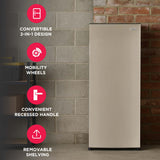 Frigidaire 10.0 Cu. Ft. Upright Convertible Refrigerator/Freezer, Platinum