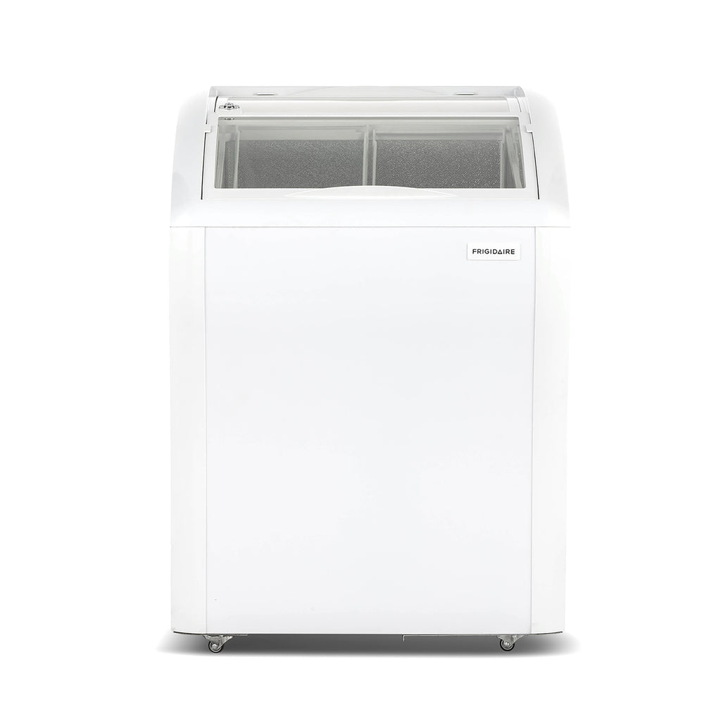 Frigidaire, 4 Cu.Ft./110 Liter Curved Glass Top Display Freezer, White