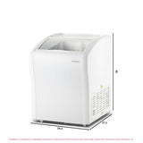 Frigidaire, 4 Cu.Ft./110 Liter Curved Glass Top Display Freezer, White