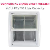 Frigidaire 4 Cu. Ft./110 Liter Curved Glass Top Display Freezer, White