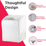 Frigidaire 4 Cu. Ft./110 Liter Curved Glass Top Display Freezer, White