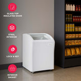 Frigidaire 4 Cu. Ft./110 Liter Curved Glass Top Display Freezer, White