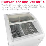 Frigidaire 4 Cu. Ft./110 Liter Curved Glass Top Display Freezer, White